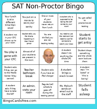 SAT Non-Proctor Bingo Card