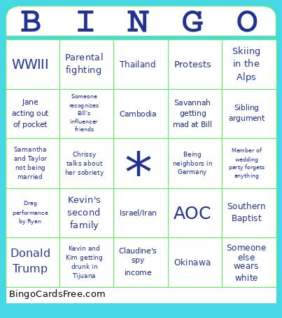 Savannah and Bill’s Wedding Adventure  Bingo