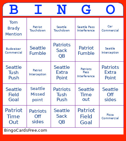 SB B 26 -1 Bingo Card