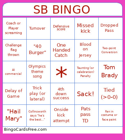 SB Bingo Card