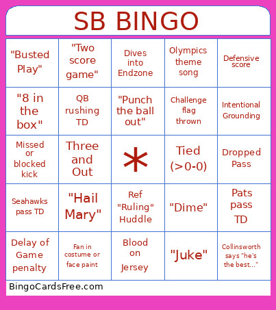 SB Bingo Card