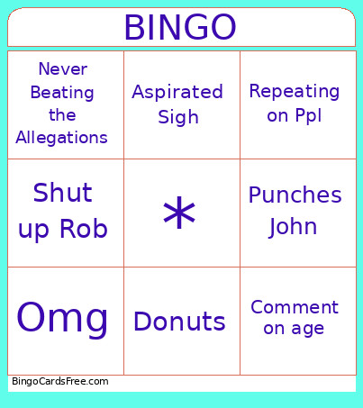 S Bingo Card