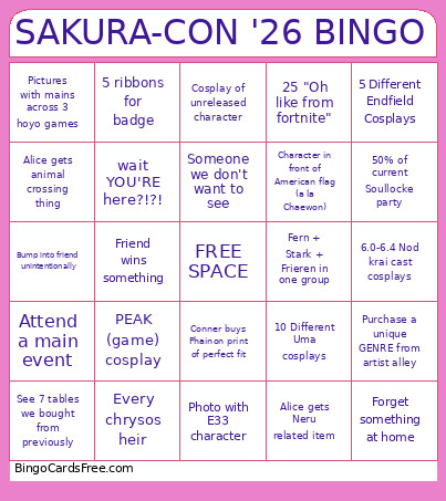 SC26 AliceConner Bingo Card