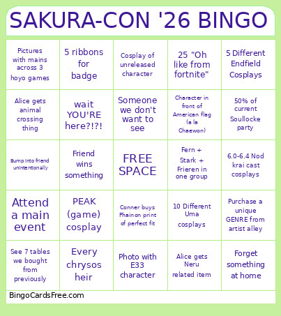 SC26 ConnerAlice Bingo Card