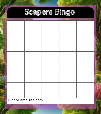 Scapers Bingo Card
