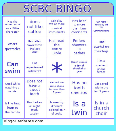 SCBC Bingo Card