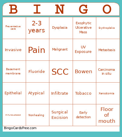 SCC Temp Bingo Card