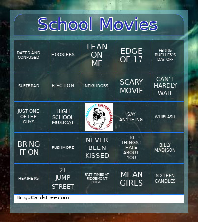 School Movies Bingo Card