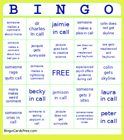 School Psych Site Selection Bingo Card