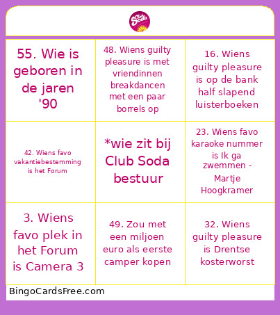 Schrijf De Bijbehorende Naam Op Het Vak Bingo Card