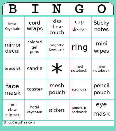 Scoops With Pj Bingo Card