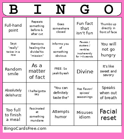 Scottman Bingo Card