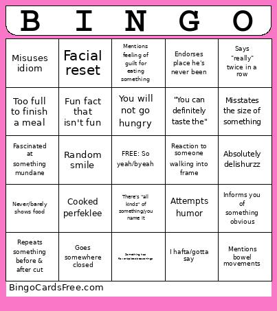 Scottman Bingo Card
