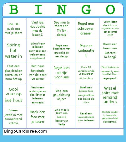 Scouting Bingo Card