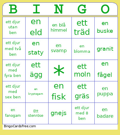 Scoutsafari Natur Bingo Card 2