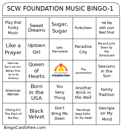 SCW FOUNDATION MUSIC -1 Bingo Card