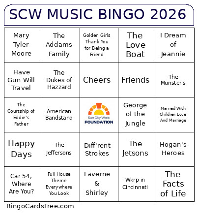 SCW MUSIC 2026 Bingo Card