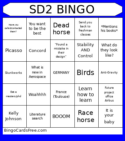 SD2 Bingo Card