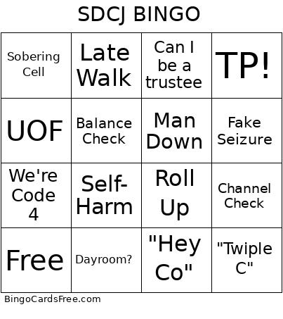 SDCJ Bingo Card