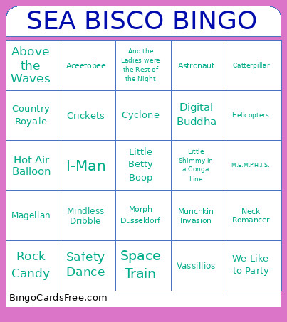 SEA BISCO Bingo Card