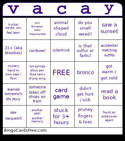 Seabreeze Bingo Card
