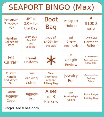 SEAPORT (Max) Bingo Card