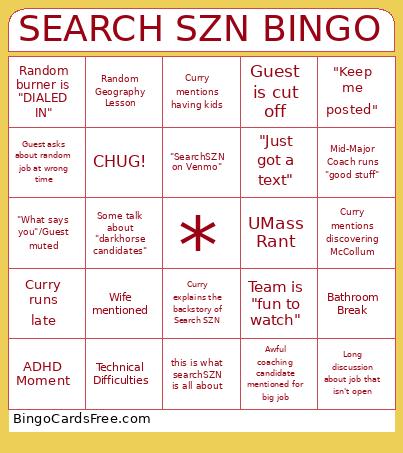SEARCH SZN Bingo Card