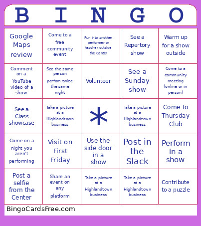 Season 22 Bingo Card