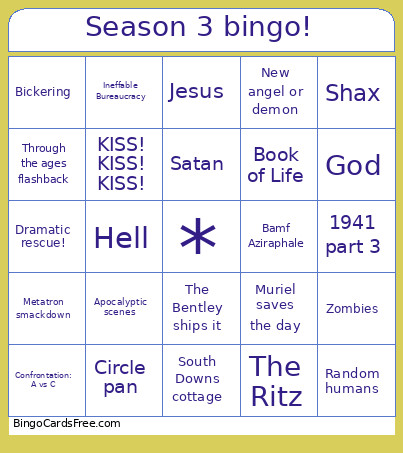 Season 3 ! Bingo Card