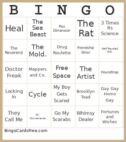 Sector W Bingo