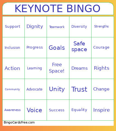Self-Advocacy Conference Bingo Card