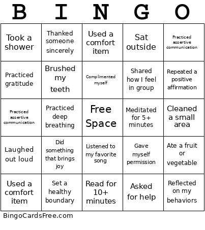 Self-Care Bingo