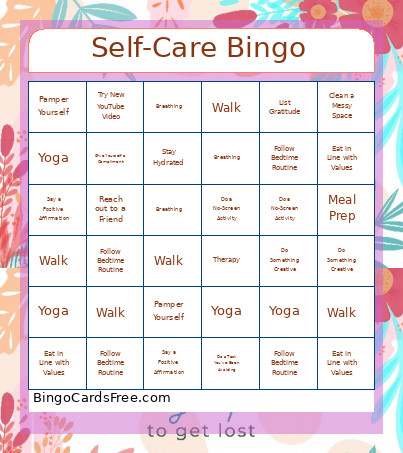 Self-Care Bingo Card