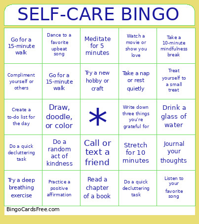 SELF-CARE Bingo Card