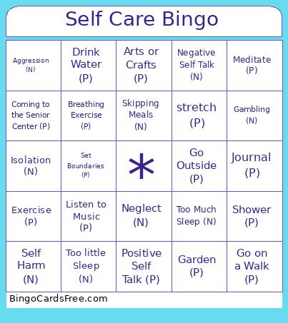 Self Care Bingo Card