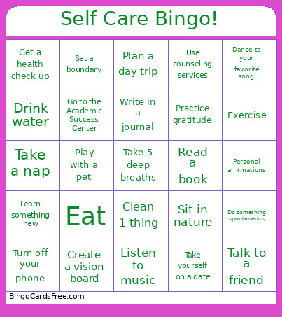 Self Care ! Bingo Card
