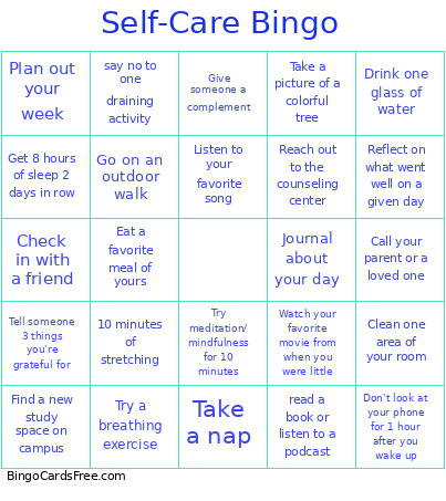Self-Care Bingo Card 2