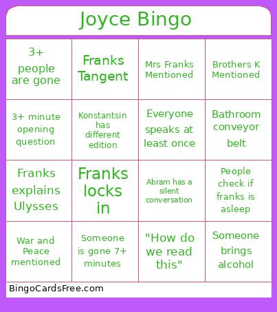 Seminar bingo