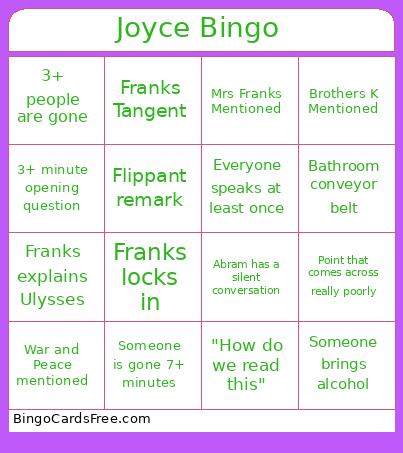 Seminar bingo