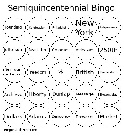 SEMIQUINCENTENNIAL Bingo Card
