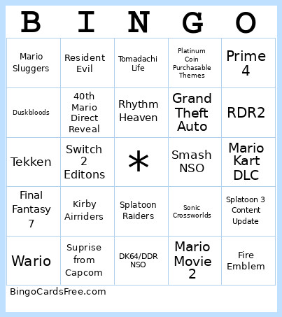 September 2025 Direct Bingo Card