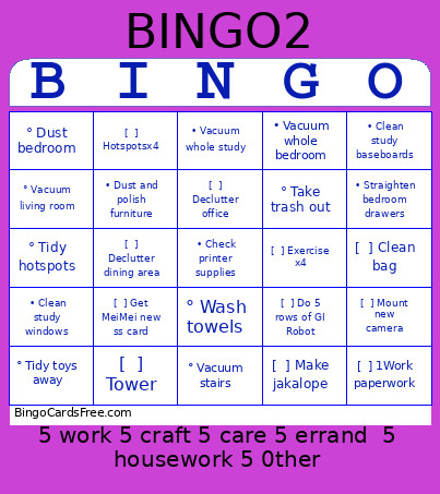 September 2026 Bingo Card