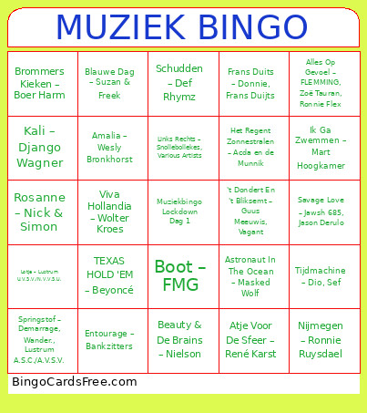 Serious Lockdown Bingo Card