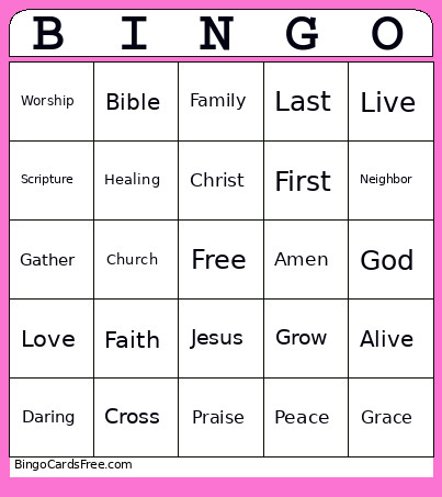 Sermon Bingo Card