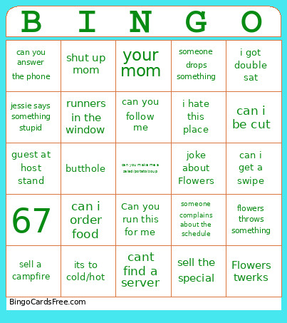 Server Bingo Card