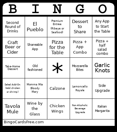Server Bingo Card