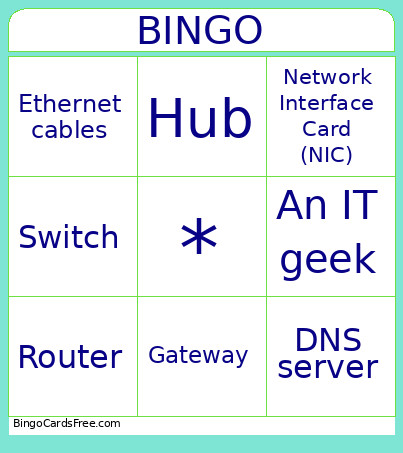 Server Room Bingo Card