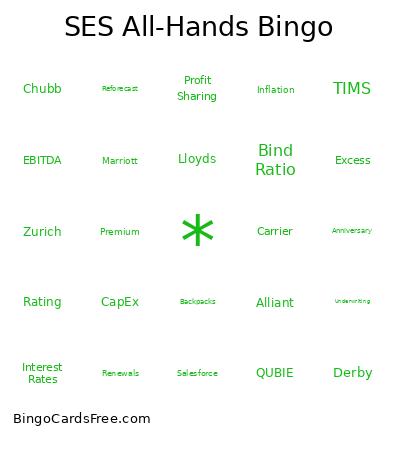 SES All-Hands Bingo