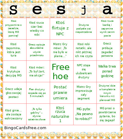 SESJA Bingo Card