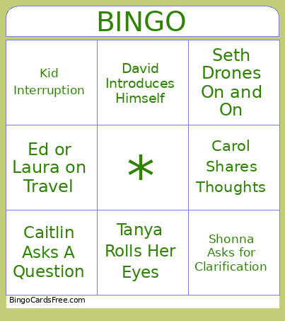 Session Bingo Card